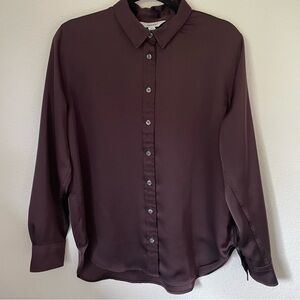 Spanx Classic Brown Blouse, Size Medium